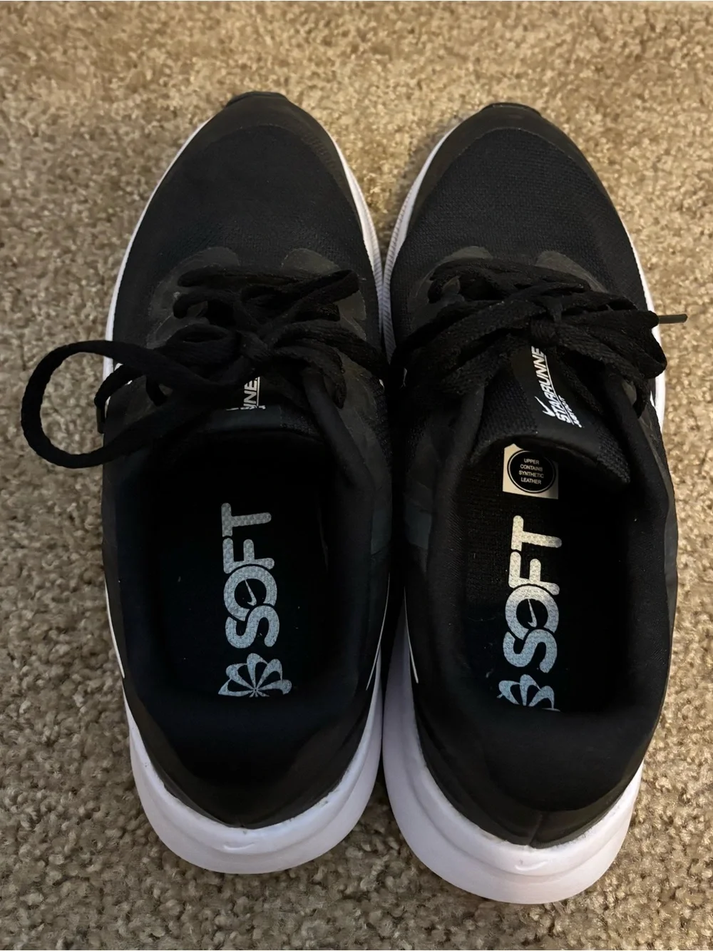Nike Black and White Athletic Running Shoes